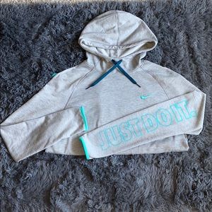 Grey and teal/Robbins egg blue Nike dri fit hoodie